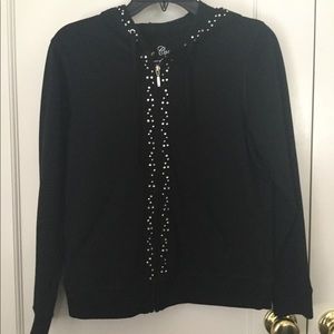 Black Jewel Zip-Up Hoodie